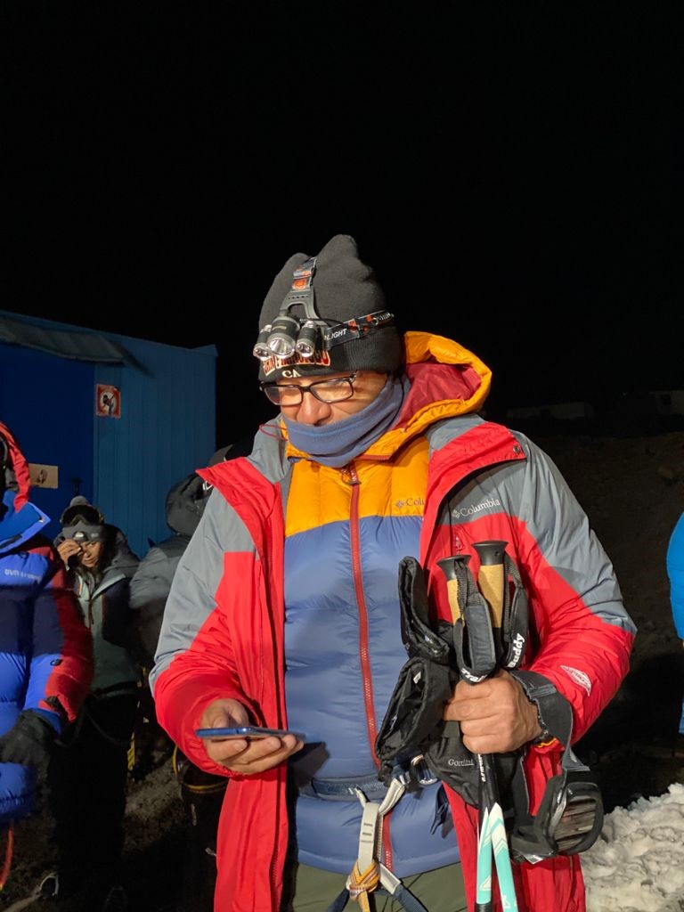 The final check before heading to the summit